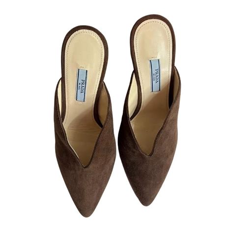 prada v cut suede mules|prada lug sole padded mules.